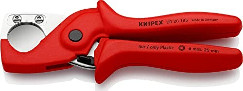 Knipex plastic tube cutter with red handles